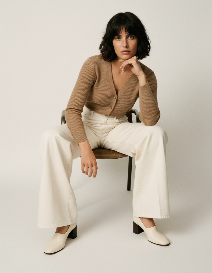 Wide leg jeans with loafers for daytime
